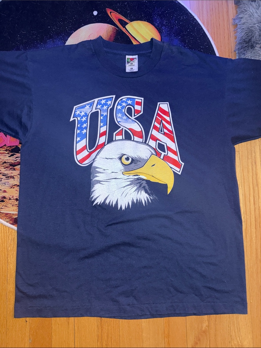 Fruit of the Loom Navy Short-Sleeve USA Eagle Graphic Tee